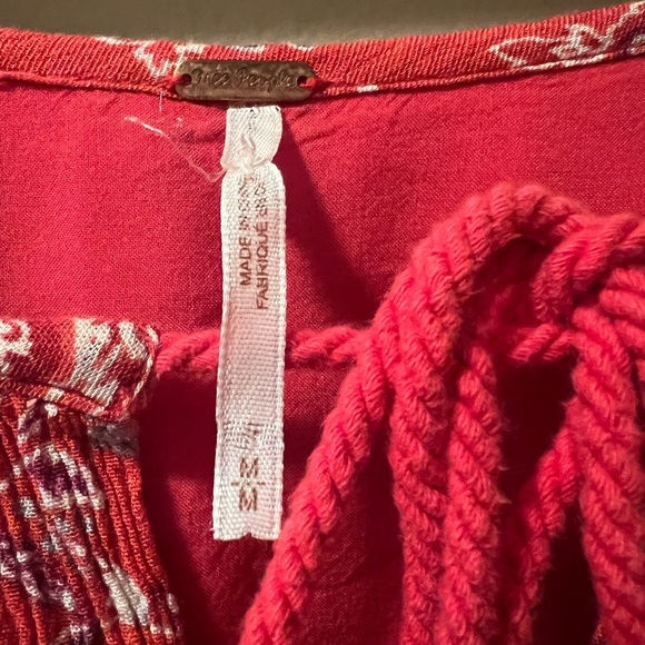 Free People Lucky Loosey dress in blood orange combo - Picture 4 of 6